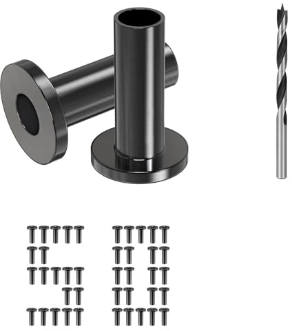 Steel DN Mate Paquete de 50 fundas protectoras de acero inoxidable negro para cable de cuerda de alambre de 1/8 pulgadas, kit de barandilla de cable de grado marino T316 para poste de madera, con una