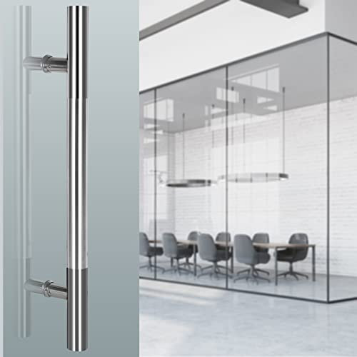 Büro-Schiebetürgriff, gewerblicher Edelstahl-Stangengriff für Außen und Innen, Hotelhalle, KTV-Stangentürgriff, Rücken-an-Rücken-Installation (Größe: 80 cm/60 cm (32 Zoll/24 Zoll))