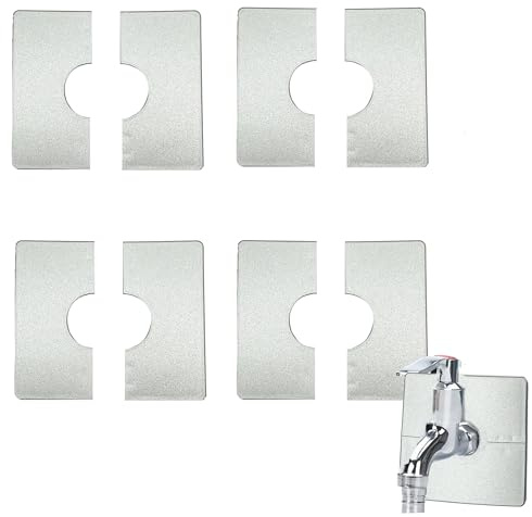 TINGWEN 4 Pièce Couvercles de tuyau de douche Plaque de carrée fendue en plastique Cache Tuyau Radiateur Couvercle décoratif amovible Argent Pour robinets,pipelines tuyaux décoration 28mm