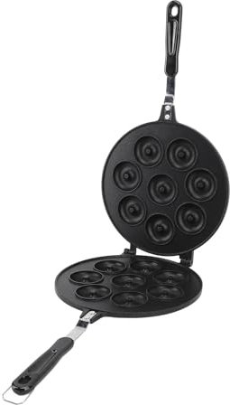 HUSHUI Moule à Beignets en Alliage D'aluminium, Moule à Gâteau à Gaufres avec Poignée à Main pour Faire de Petits Gâteaux