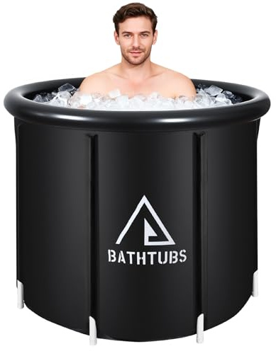 Faltbare Badewanne - Tragbare Whirlpoolwanne für Duschkabinen oder den Außenbereich - Effiziente Temperaturhaltung und platzsparendes Design für Erwachsene (schwarz C, 325 L)
