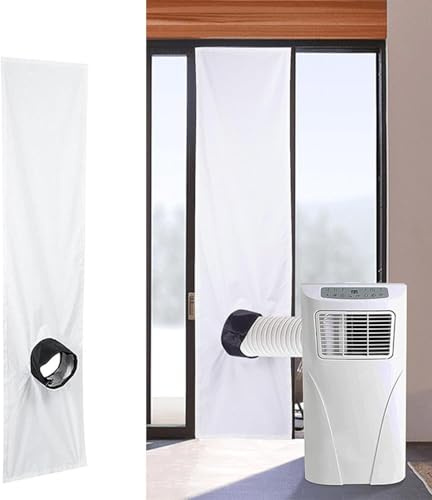 HEBEOT Sello de ventana de aire acondicionado para aire acondicionado portátil, paño de sellado de aire acondicionado móvil de un solo tubo, ajustable para inclinar marco o alas (3 m)