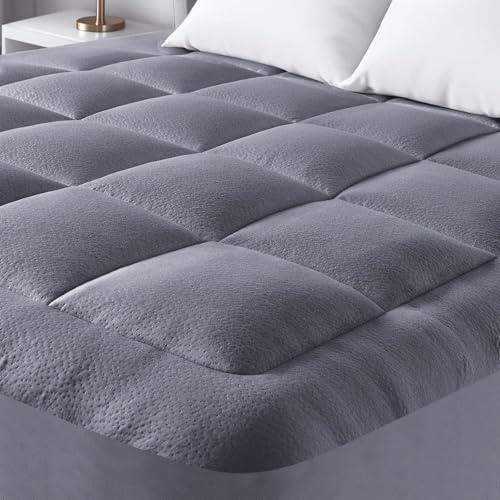 Niagara Bambus Matratzen Topper 160x200x2.5cm, kühlend, atmungsaktiv für Rückenschmerz-Linderung, Tiefe Taschen für 20-50 cm Matratzen, Grau