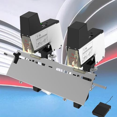 Grapadora Encuadernadora Rápida Automática Eléctrica,Grapadora Escritorio Con Pedal,Grosor Encuadernación 40 Hojas,Para Uso En Fábrica,Oficina Y Hogar,doublehead