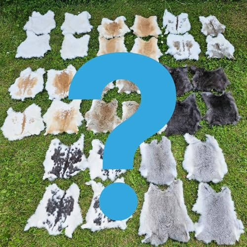 Provellus Kaninchen Felle Kaninchenfell viele Natur Farben TOP Gerbung (Farbe ist Mir egal, 10 Stück 2.Wahl)