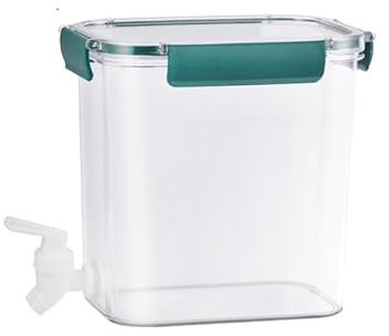 Verve Jelly Drink Dispenser for Fridge 3.5L Water Pitcher with Spigot and Leak Proof Lids Beverage Juice Container Plastic Lemonade Milk Tea Jug for Party