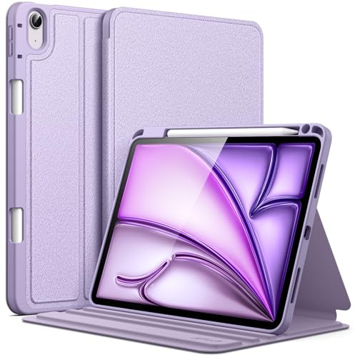 JETech Case for iPad Air 11-Inch M4/M3/M2 (2026/2025/2024), iPad Air 5/4 (2022/2020 5th/4th 10.9-Inch) with Pencil Holder, Slim Folio Stand Protective Tablet Cover, Multi-Angle Viewing (Purple)