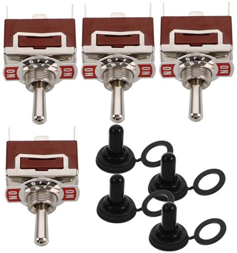 YOSADIER 4sets Interruttore Bilanciere Vie Con Coperchio Interruttore Versatile Per Auto e Barca Installazione Semplice Design Multifunzionale Costruito Per Ambienti Marini e