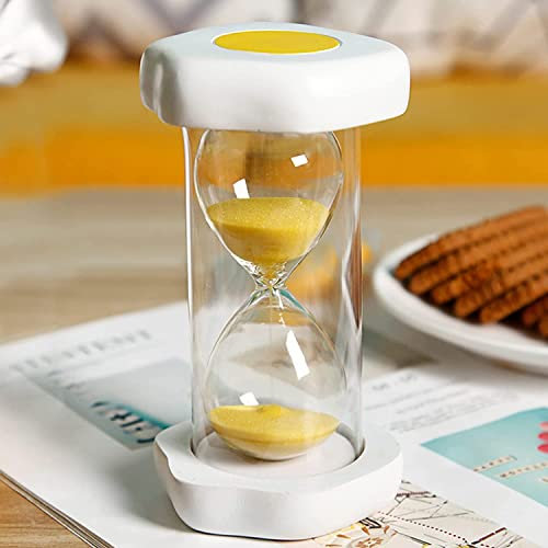 minuteur de sable， Cartoon Fried Egg Hourglass,Children's Anti Falling Safety Hourglass,Double-Layer Protective Hourglass,5/10/15 Minute Timer,Cultivate Children's Habits,And Elimi(10 minutes)