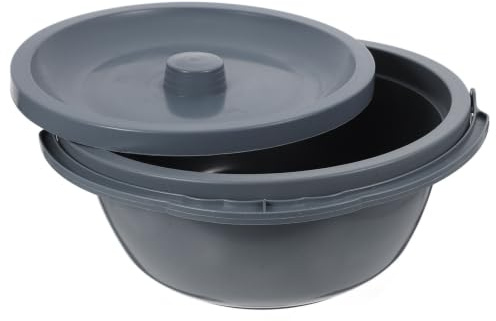 Ipetboom Orinal Portátil con Asa y Tapa para Personas Mayores, Resistente y Cómodo, Material Pp, Adecuado para Uso Nocturno en Casa o Hospital, Color Gris Oscuro