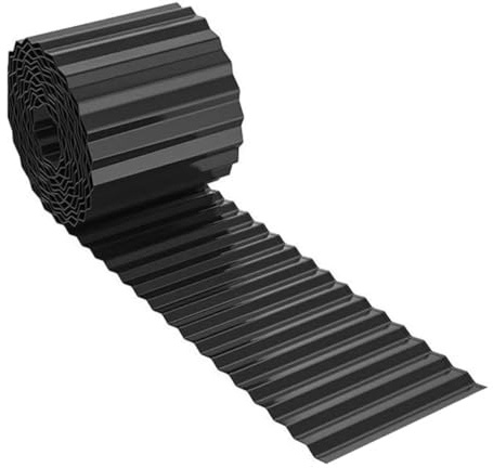 Robusto bordo da giardino in metallo ondulato – 15,2 × 600 cm/5,98 × 236,56 cm in ferro zincato, curvo alla lunghezza per adattarsi alla gamma desiderata, perfetto per aiuole fai da te e paesaggistica