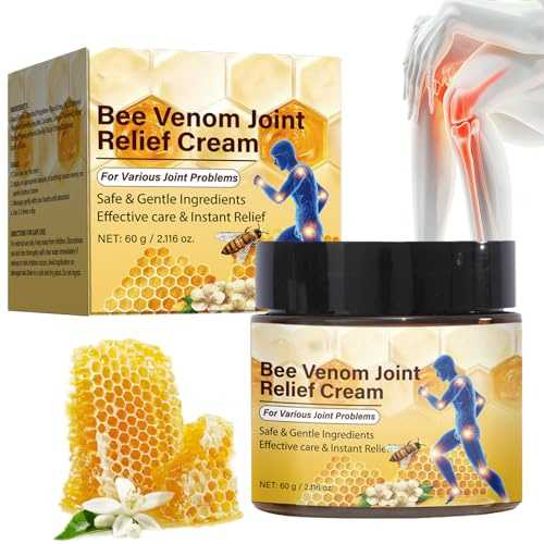 Bienengiftsalbe, Bienengift Creme, Gelenk- & Muskelpflege Schmerzsalbe, Gelenkschmerzen Linderung Gelenkschmerzen, Bee Venom Joint Relief Cream für Knie, Rücken, Nacken, Hände