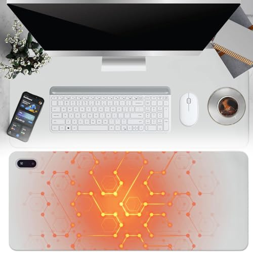 80x33cm Tapis de Souris Chauffant, Sous-mains bureau avec Affichage avec 5 Niveaux de Température, Tapis de Souris avec contrôle Tactile Grand pour Le Bureau/La Maison en Hiver
