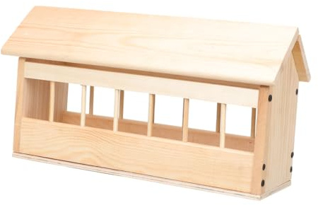 ERINGOGO Automatischer Holz-futtertrog Für Tauben Und Geflügel Mit Anti-Spritz-Design Großer Kapazität Und Offenem Dach Zur Einfachen Futterbefüllung Geeignet Für Kleine Vögel Wie Wellensit