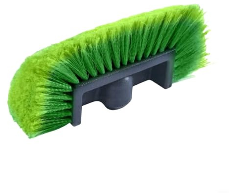 GANCEI Cepillo de lavado de coche, cerdas suaves de 10 pulgadas con cerdas de nailon para limpieza exterior de coche, caravana, camión, barco, caravana, verde, se adapta a asas de 3/4 pulgadas