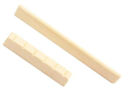 Gitarrensattel und Steg für Klassische Gitarre, Kunststoff, Beige | Ersatzteil für Sattel und Brücke, Zuschneidbar, für Konzertgitarre und Gitarre Zufälliger Stil