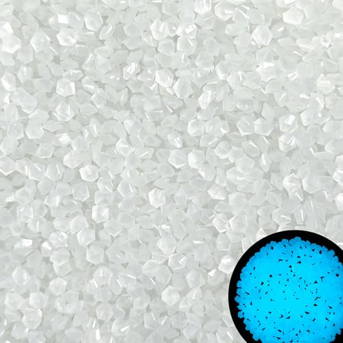 8000PCS Glowing Rocks for Garden Outdoor Glow in The Dark Decorative Rock for Fish Tank Luminous Stones for Driveway Walkway Aquarium Fish Tank(White),5-8mm