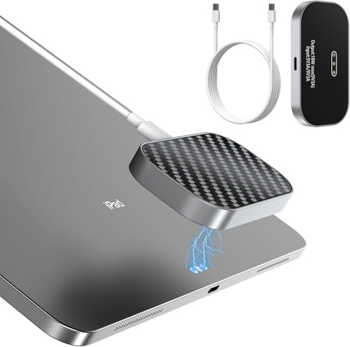 Magnetisches drahtloses Ladegerät für iPad Pro 13 (2024/2025 M4) NUR, 18W Schnellladegerät mit Smart Connector, Aluminium-Legierung drahtloses Ladepad mit USB-C-Kabel