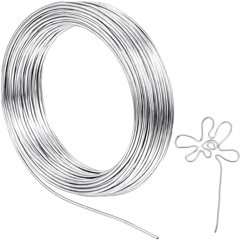 Elegaperma 2 mm × 10 m tråd, pysseltråd, aluminiumtråd för pyssel, smyckestråd, modelleringstråd, pysseltråd för gör-det-själv-skulpturer, smycken, kranstillverkning, dekorationsprodukter (silver)