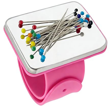 Magnetic Wrist Sewing, Square Magnetic Wrist Pin Cushion, Portable Arm Pin Cushion, for Sewing Collection, Hair Stylists and Quilting, Pink