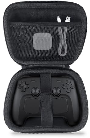 Carrying Case for Steam Controller 2, EVA Hard Shell Travel Storage Bag Fits Cable & Silicone Cover Shockproof Dustproof Protective Handbag Gaming Accessories