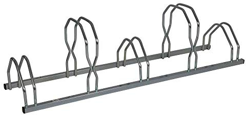 Mottez Fahrradständer, 2 Ebenen nebeneinander, für 5 Fahrräder, Grau, 160 x 39 x 49 cm