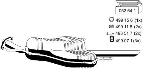 Escape – Endschalldämpfer Abgassystem Endtopf original ERNST (052184) 990 mm
