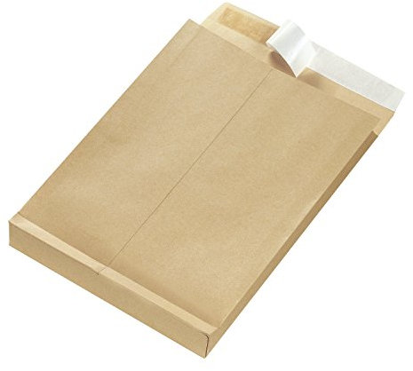 Herlitz 797506 Faltentasche B4 braun, 130 g/qm, 50 Stück eingeschweißt mit Haftklebung