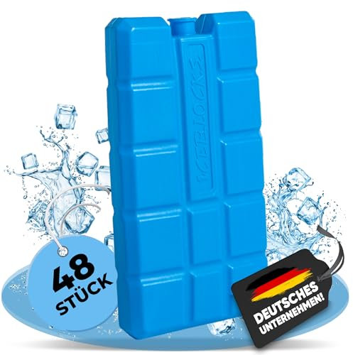 NEMT 48 Stück Kühlakkus Kühlelemente je 200ml für Kühltasche oder Kühlbox bis 12 h Kühlpack Kühlakku