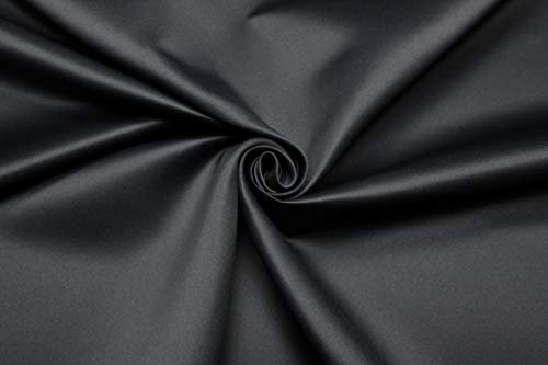 Verdunkelungsstoff Meterware Vorhangstoff 160cm Thermostoff Gardinenstoff Dekostoff Kälteschutz wärmeisolierend Thermogardine Vorhang Gardine Lichtundurchlässig Blickdicht Sonnenschutz nähen (Schwarz)