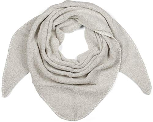 styleBREAKER Damen Großer Strick Dreieck Schal einfarbig meliert | Weiches warmes Winter Dreiecktuch | Strickschal aus Viskose Wolle für kuschlige Looks, Farbe:Hellgrau
