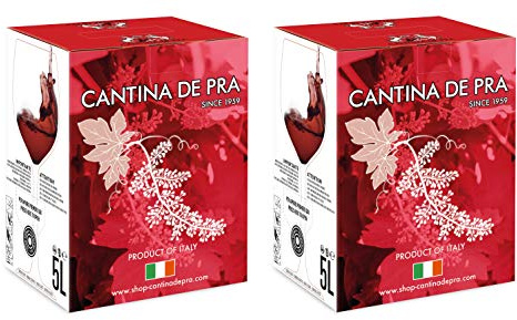 De Pra - Confezione 2 Bag in Box Pinot Nero del Veneto IgtRubino - 2 confezioni da 5l