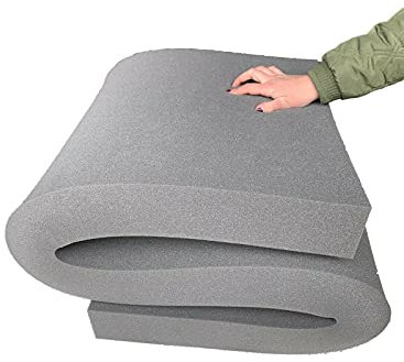 MUSA MUSA High Density Upholstery Foam Sheet Cut to Any Size Replacement Sofa Cushion Size seat pad Seating Dinning Seat Stool Chair Foam Seat Padding (Grey Foam, 20 X 24 X 2IN)