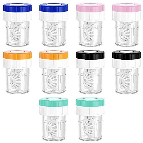 Gobesty 10 Stück Kontaktlinsenbehälter, Kontaktlinsen Soaking Case, Manuelle Kontaktlinsenreiniger, Kontaktlinsen Behältnis, Contact Lens Case Kontaktlinsen Aufbewahrung Für Tägliche Gebrauch