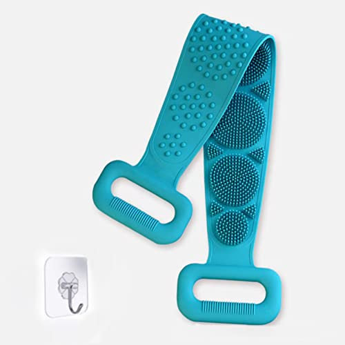 HUIEYE Spazzola Per Doccia Bifacciale, Spazzola da Bagno in Silicone,Spazzola Bagno Schiena, Spazzola da Bagno in Silicone Multifunzionale Doccia Spazzol per Corpo Bagno Esfoliante Massaggio(Verde)