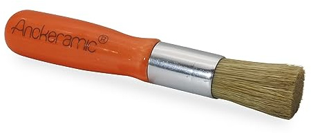 Backpinsel Kochpinsel porzellan Naturborsten ANCKERAMIC, handgefertigt Orange