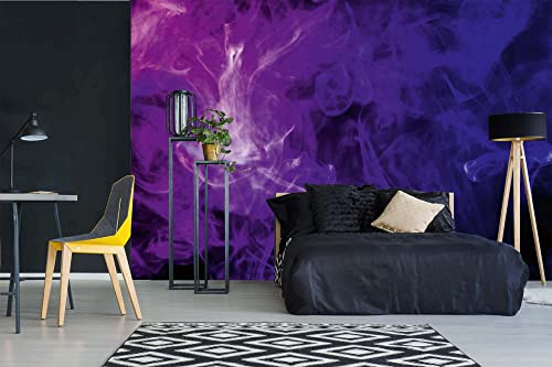 DIMEX LINE Non-Woven Photo Wallpaper Dark Purple Smoke 375 x 250 cm - Non-Woven Wallpaper, wall Mural, wall Art - Wallpaper for Living Room, Bedroom, Office, Kitchen