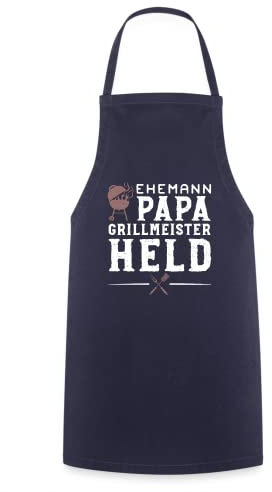 DesignsByJnk5 Grillschürze Herren Familie | Ehemann Papa Grillmeister Held Kochschürze Vatertag Spruch | Grillen lustige Sprüche Schürze für Griller Geschenkidee Familie
