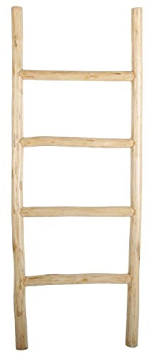 Casa Moro Holz Deko-Leiter Emil Natur Beige Braun Höhe 124cm Boho Chic Kleiderständer Regal Wohn-Deko Handtuchhalter Landhaus-Stil DL200