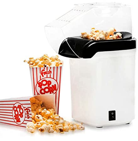 Popcorn Machine,Hot Air Popcorn Maker, 1200W Hot Air Popcorn Machine, Healthy and Fat-Free Popcorn Popper with Measuring Cup&Removable Lid for Party Movie Nights&Football Matches