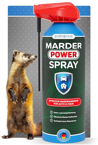 Patronus Marderspray Auto - effektive Marderabwehr fürs Auto - schneller Marderschutz mit zuverlässiger Sofortwirkung - Anti-Marder Spray zum Marder Vertreiben - Alternative zu Marderschreck, 400 ml