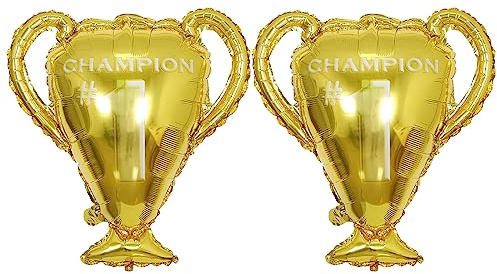 Fußball Pokal Folienballon Gold,Fußball Luftballons Dekorationen,Folie Ballons,Gold Trophy Foil Balloons,Folienballon Pokal in Gold,für Geburtstag Party Baby Dusche Fußballspiel Thema,2 Stück