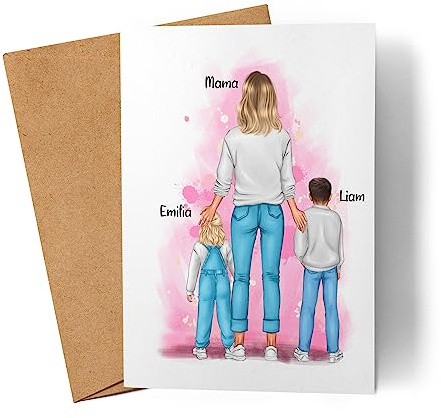 Kiddle-Design Vatertagskarte Personalisiert Grußkarte Namen | Für Papa Vater zum Geburtstag als Geburtstagskarte | Kind