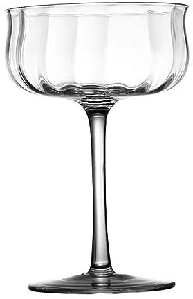 Set di 5 Ciotole in Vetro for Gelato, Ciotole da Dessert in Cristallo da 9,8 Once, Vetro a Forma di Onda con coppette for Snack Sundae a Piedi for Macedonia di Frutta Cocktail Party Festivo