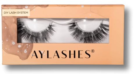 AYLASHES - DIY Wimpernextensions Single Box MIAMI BEACH | 1 Paar Wimpern | bis zu 7 Tage Halt | Wimpern DIY Set für zu Hause | künstliche Wimpern | Klebewimpern | lash extension set
