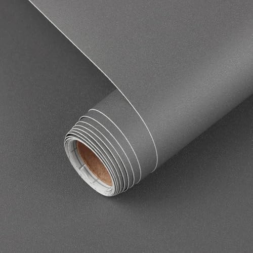 Arthome graues Kontaktpapier, mattes dekoratives Vinylpapier, 43,5 x 1000 cm, selbstklebend für Arbeitsplatte, Schrank, Tisch, Regale, Möbelrenovierung und Wandverkleidung