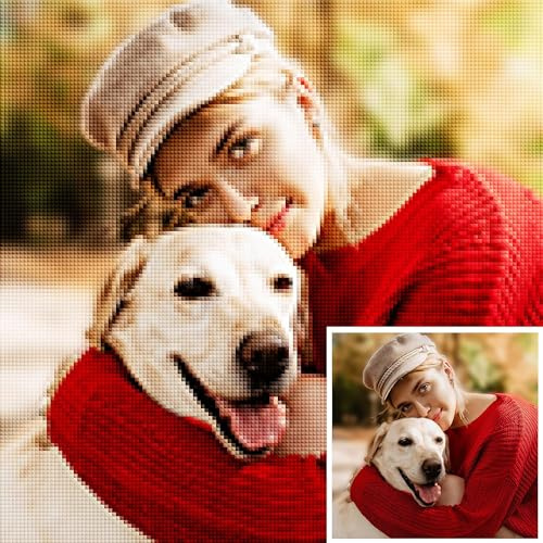 Rainsar Diamond Painting Personalisiert, Diamond Painting mit Eigenen Bild, DIY Full Diamant Painting Foto, Benutzerdefinierte Diamant Arte Geschenke Home Decor, Eckig Diamant 30x30cm