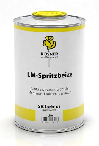 Rosner LM Spritzbeize SB 6305 Walnuss, Holzbeize, für Laub- und Nadelhölzer im Möbel- und Innenausbau, 1 Liter
