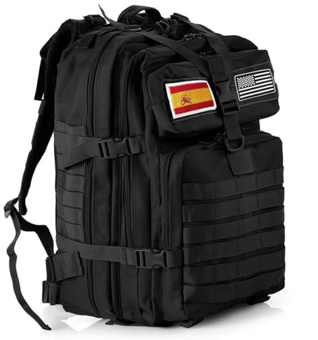 GUJOIN Mochila Tática 50 Litros Mochila De Grande Capacidade Para Uso Militar Mochila De Emergência De 3 Dias Para Caça, Caminhadas, Acampamentos E Atividade Ao Ar Livre (Negro)