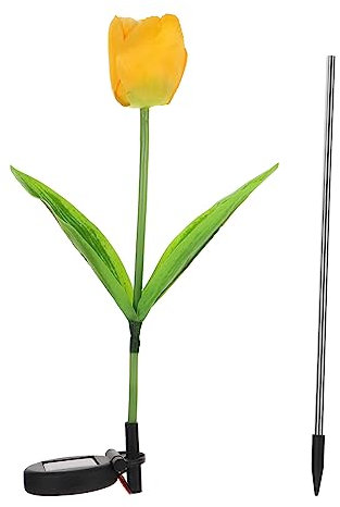 Toddmomy Unique Tulip Shape Garden Solar Lights Led Landscape Lighting Easy to Install for Decor